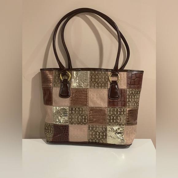 Vintage Y2K Giani Bernini Brown and Gold Tote Handbag - Picture 3 of 5